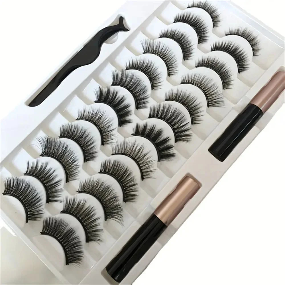 12 pairs of magnetic false eyelash sets