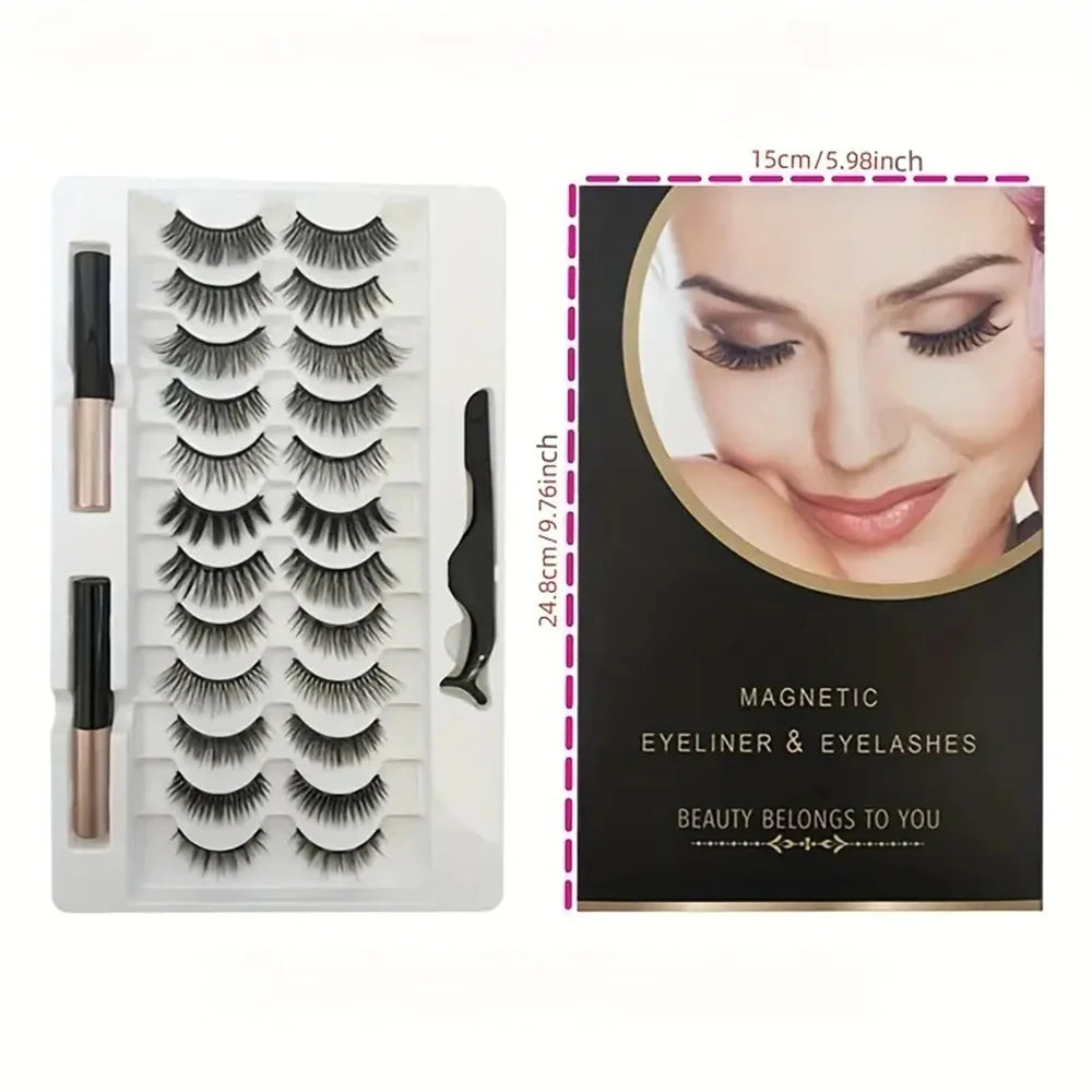 12 pairs of magnetic false eyelash sets